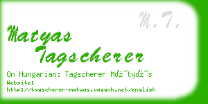 matyas tagscherer business card